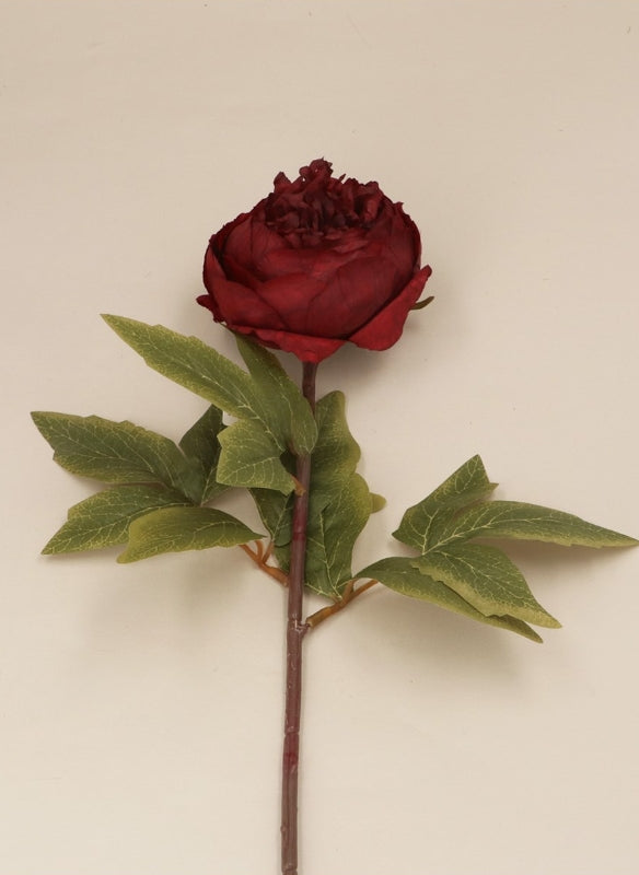 Gisela Graham Burgundy Ball Peony Stem 58cm