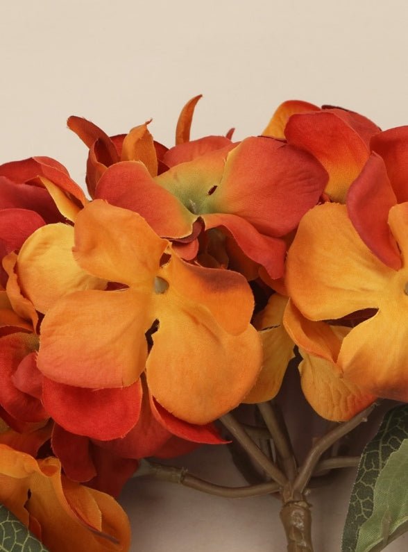 Gisela Graham Antique Orange Giant Hydrangea Stem