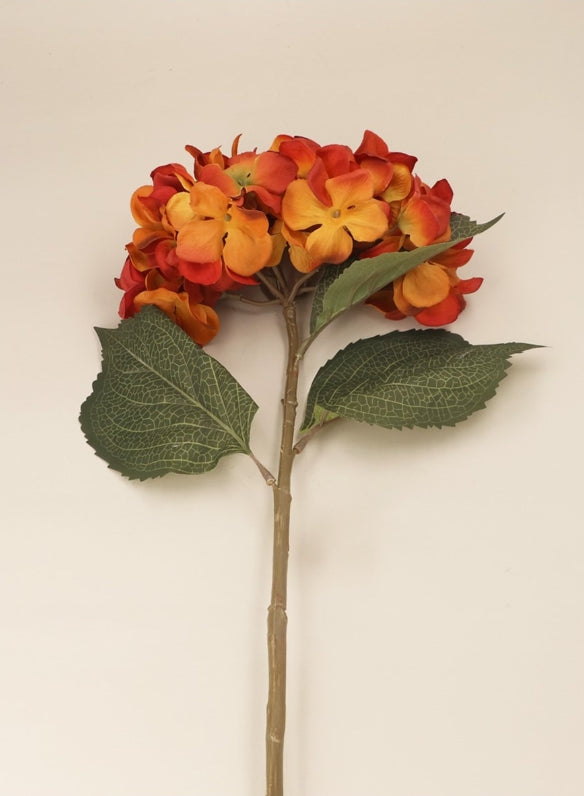 Gisela Graham Antique Orange Giant Hydrangea Stem