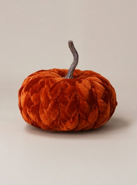 Gisela Graham Orange Velvet Braid Pumpkin Large