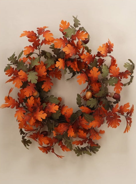 Gisela Graham Autumn Oak Leaf Mix & Acorn Wreath