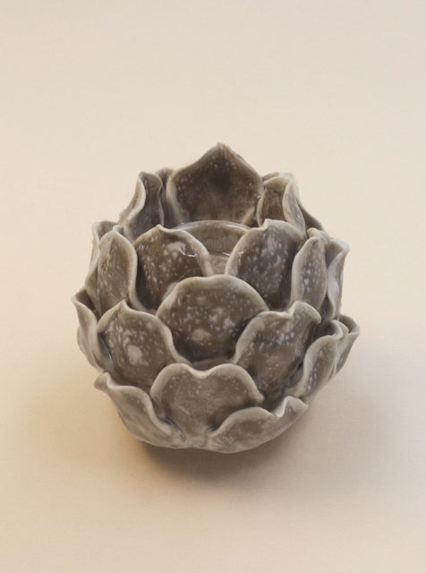 Gisela Graham Grey Reactive Glaze Artichoke T-Lite Holder