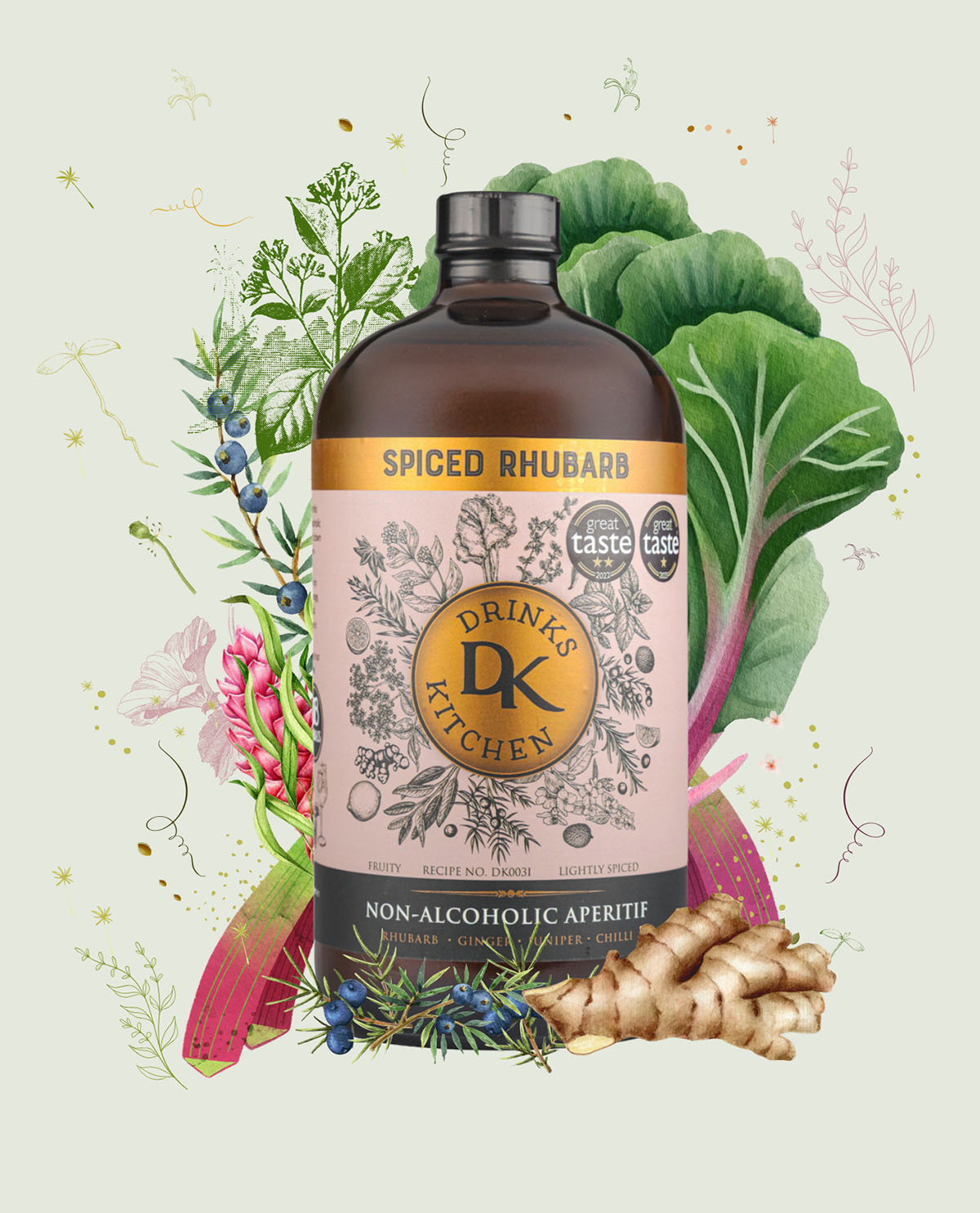 Drinks Kitchen Spiced Rhubarb  Drink 475ml