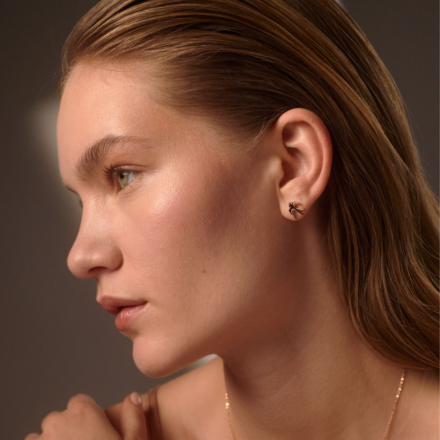 Tipperary Crystal Swallow Stud Earrings - Gold