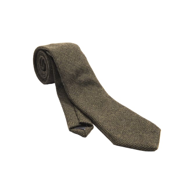 Heritage Traditions Green Herringbone Tweed Tie