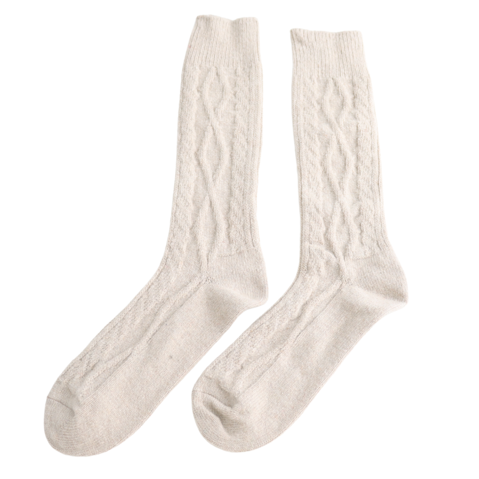 Miss Sparrow Winter Cable Socks Oatmeal