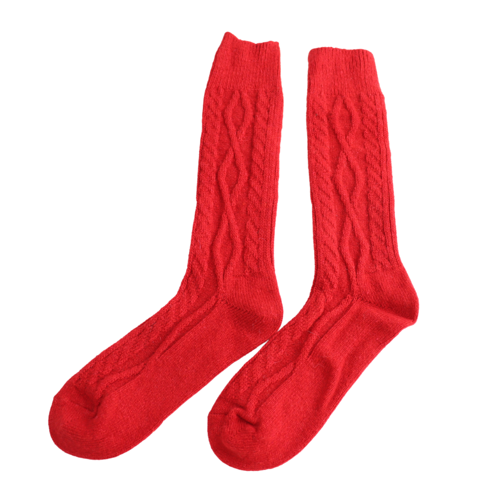 Miss Sparrow Winter Cable Socks Red