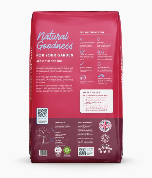 RocketGro Peat-Free Garden Top Soil 20L