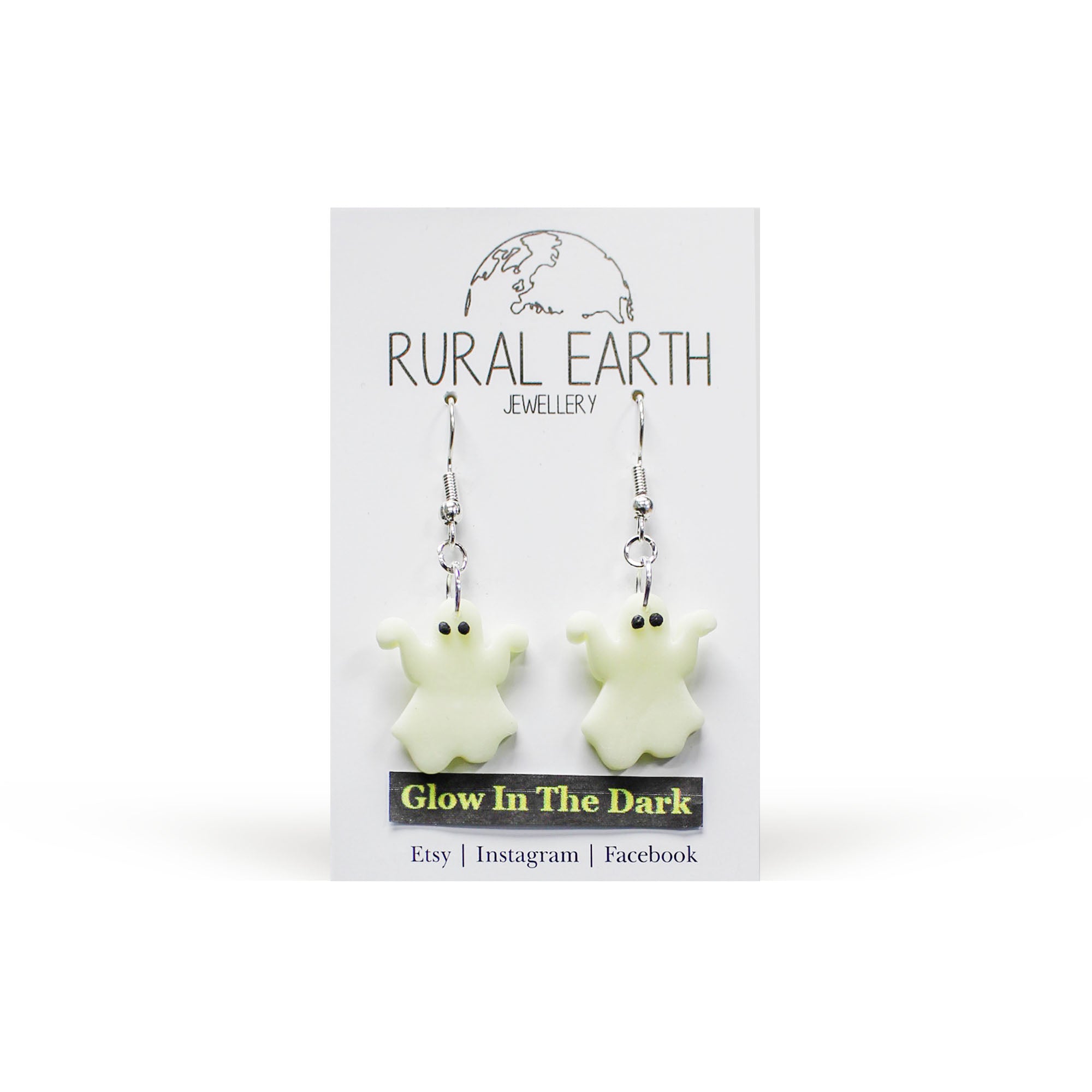 Rural Earth Wiggle Glow In Dark Ghost Drop Earrings