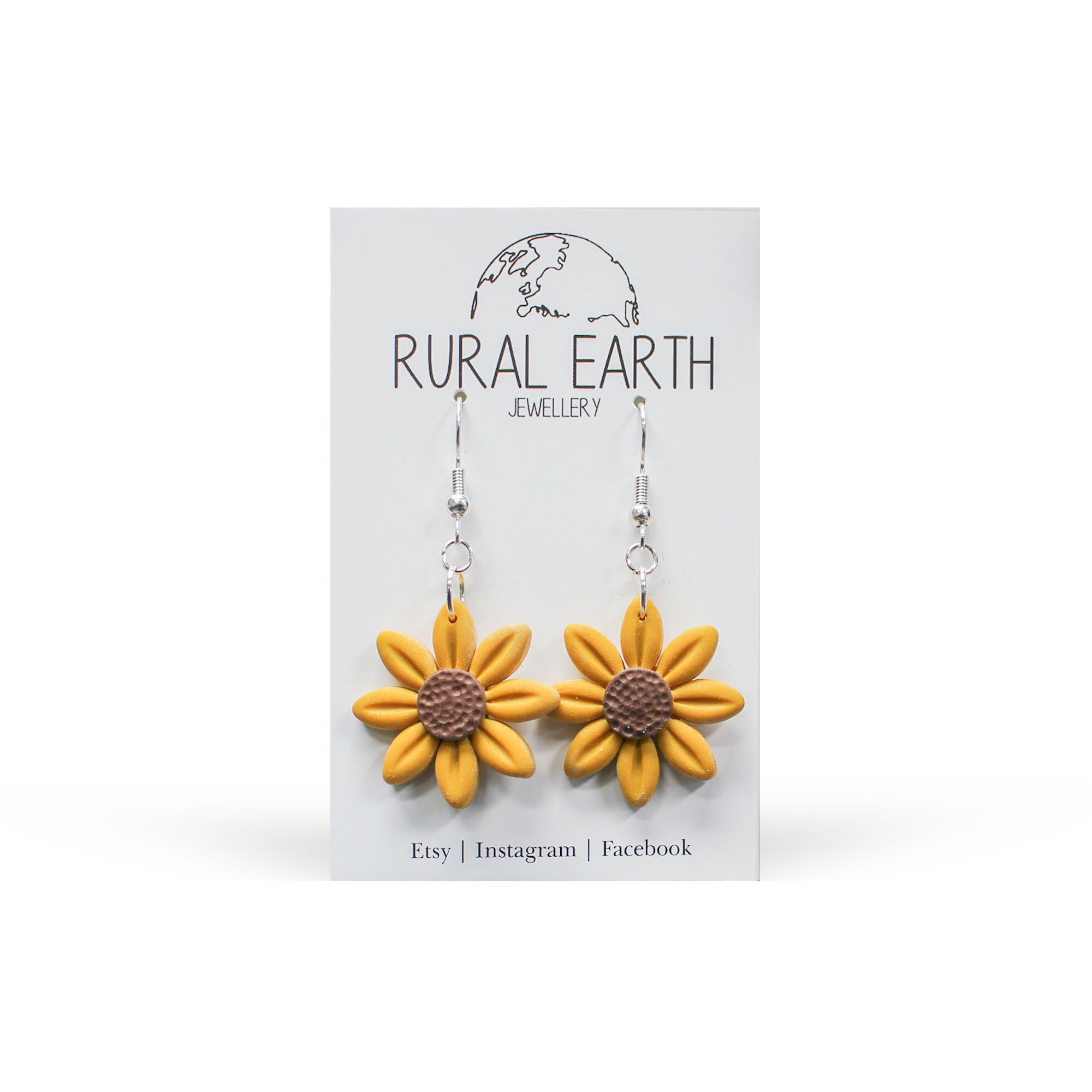 Rural Earth Large Sunflower Drop Earrings