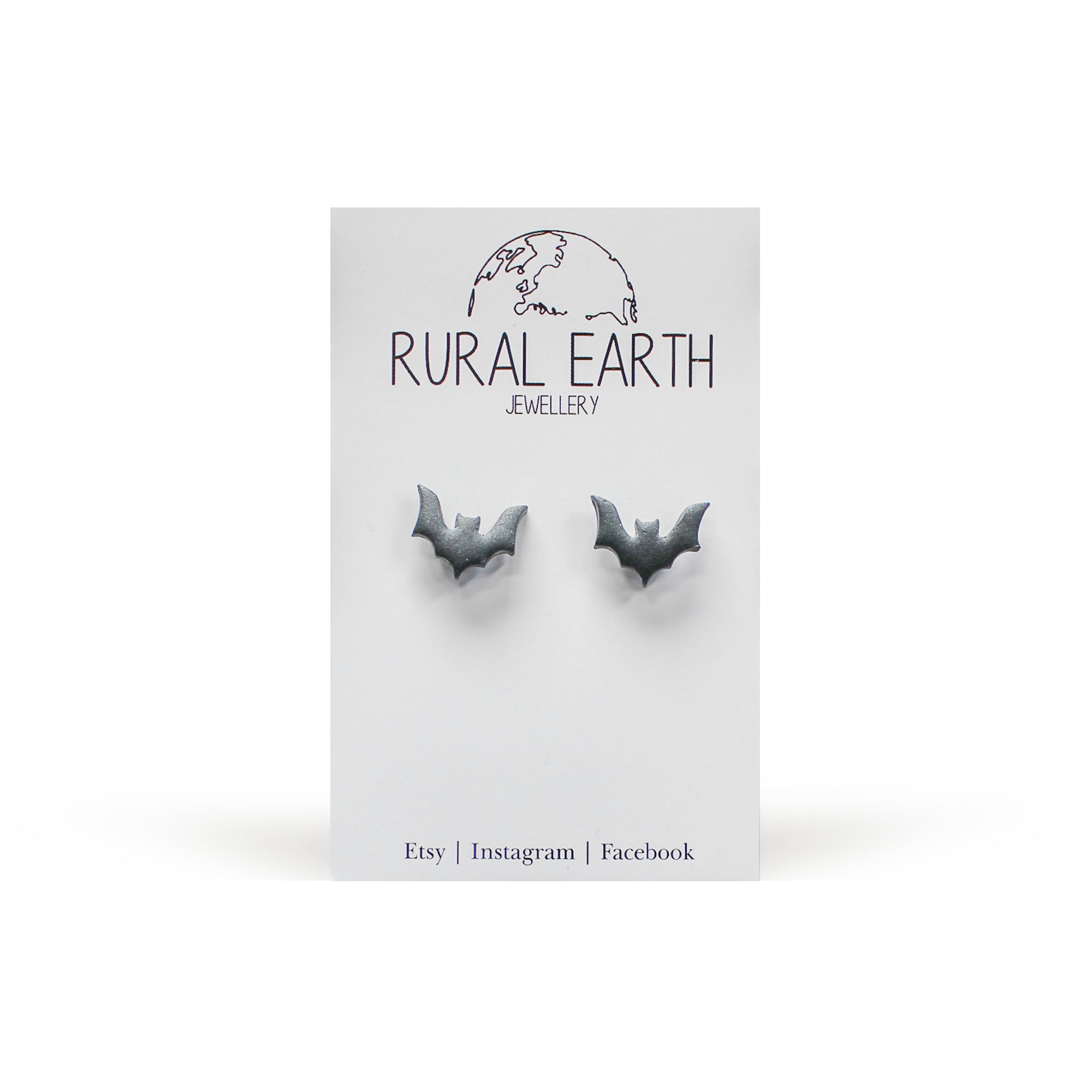 Rural Earth Pointed Bats Stud Earrings