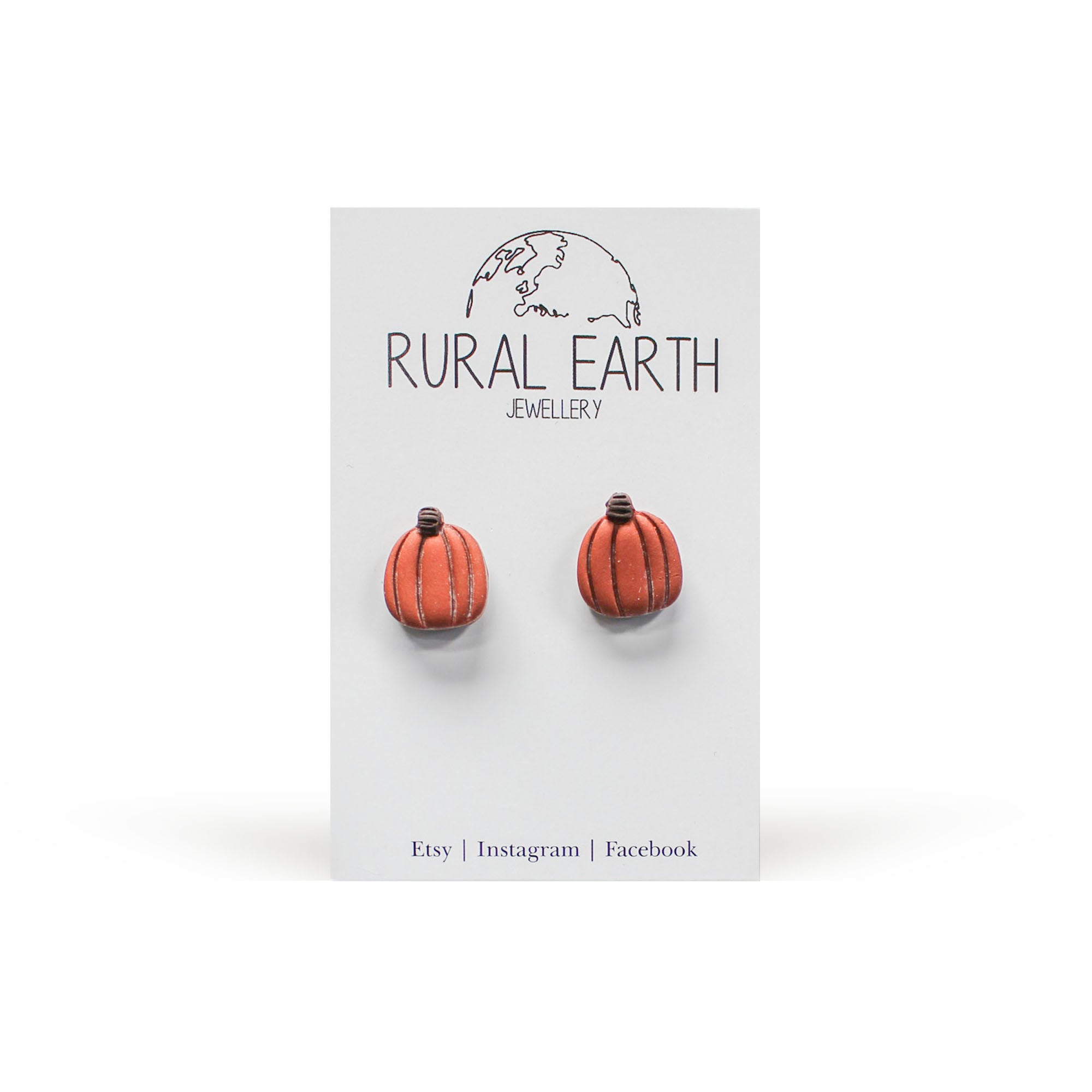 Rural Earth Burnt Orange Pumpkin Stud Earrings