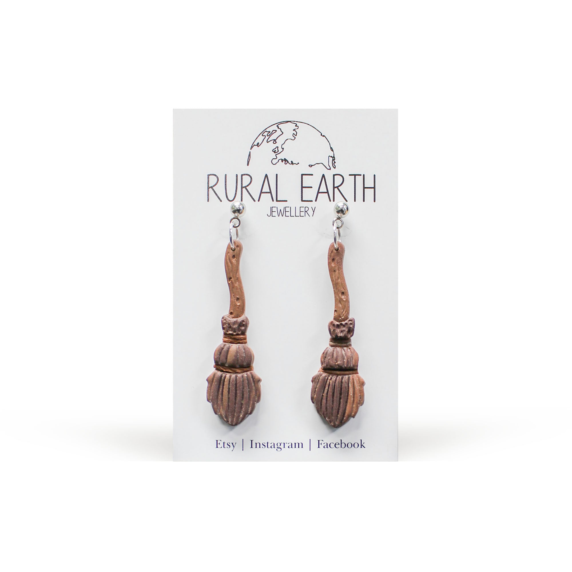 Rural Earth Broomstick Drop Earrings