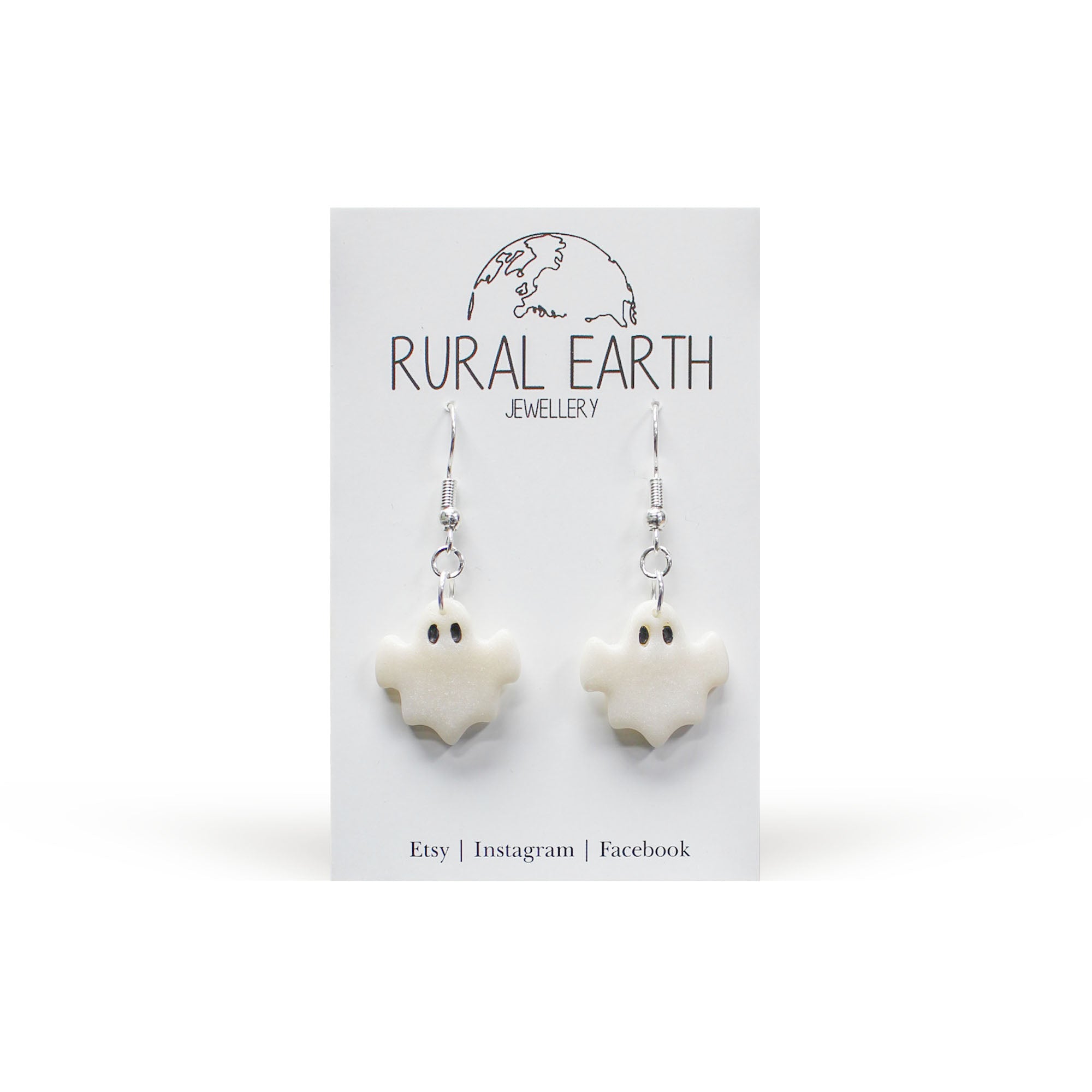 Rural Earth Mother of Pearl Effect Ghost Drop Earrings