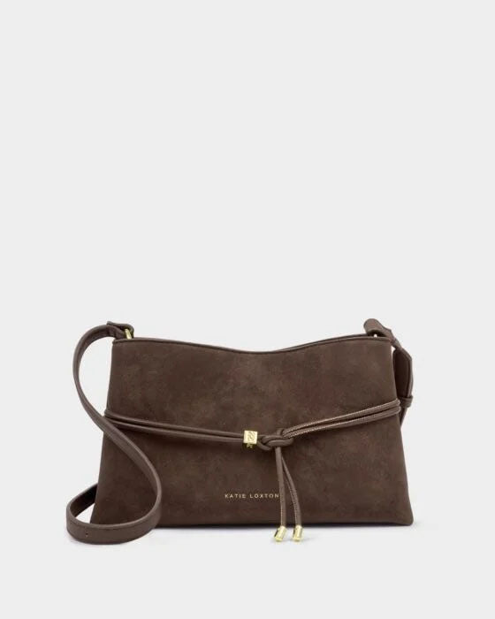 Katie Loxton Lori Suedette Crossbody Bag Chocolate