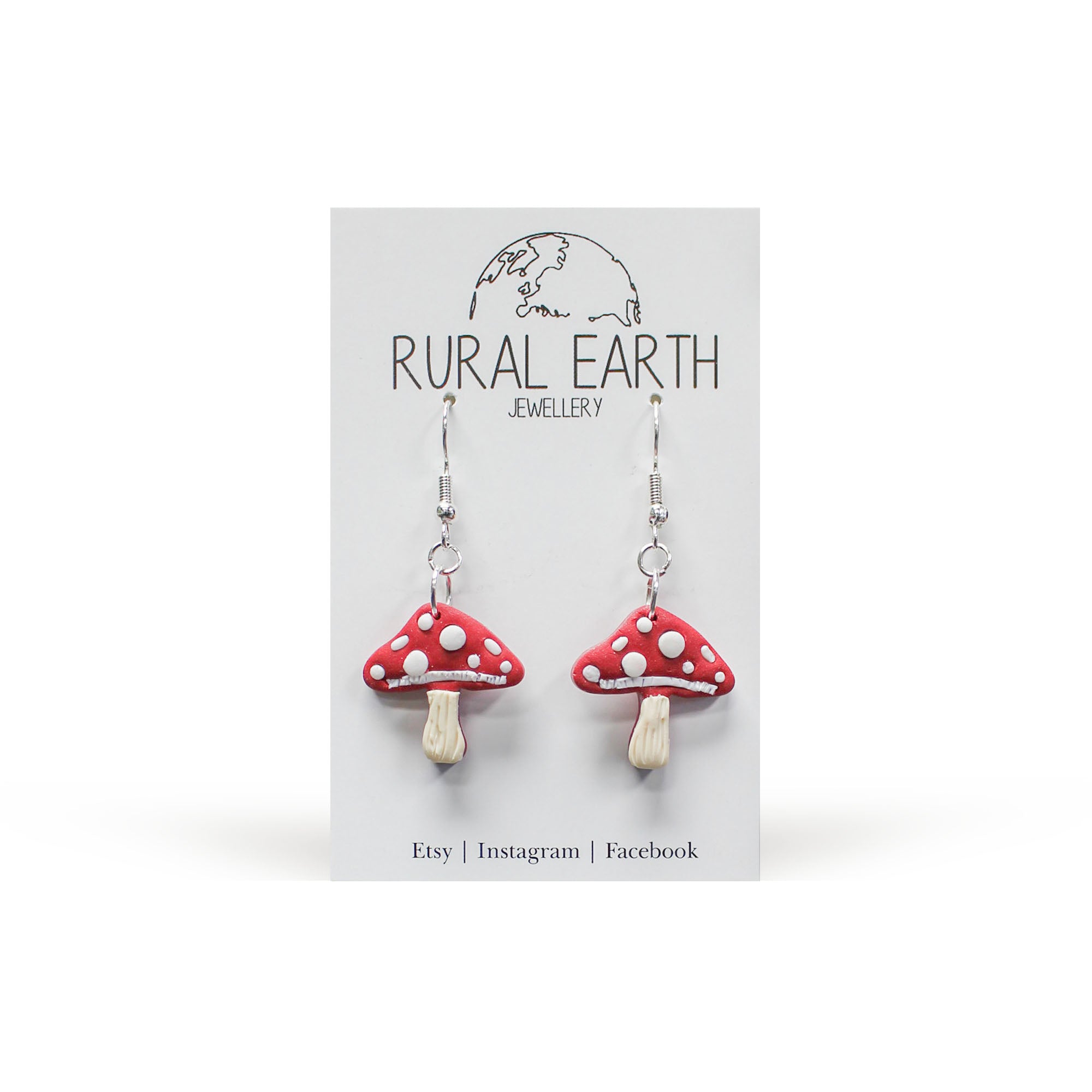 Rural Earth Red Mushroom Drop Earrings