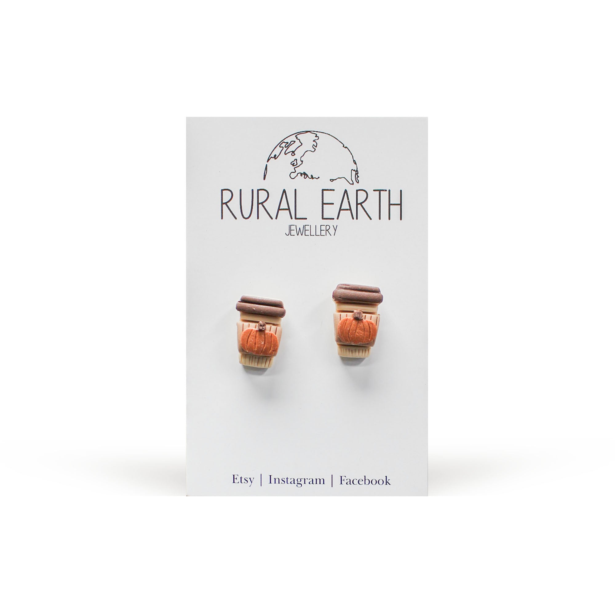Rural Earth Pumpkin Spice Drink Stud Earrings
