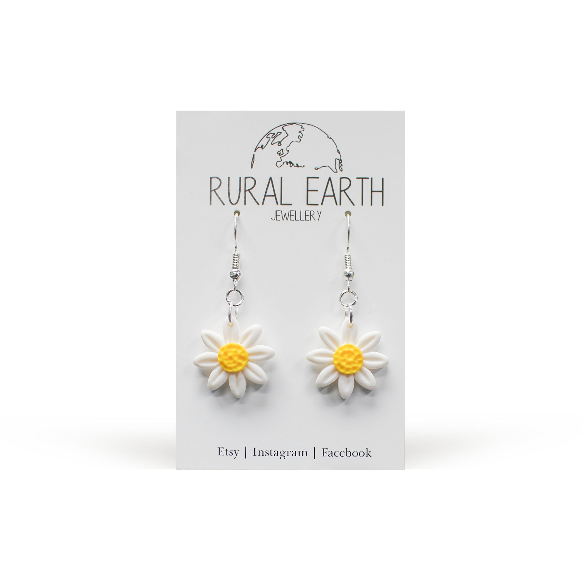 Rural Earth Medium Daisy Drop Earrings