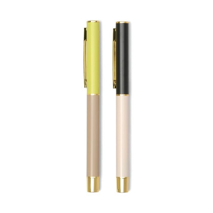Designworks Collective Color Block Pens Off White & Taupe (Set of 2)