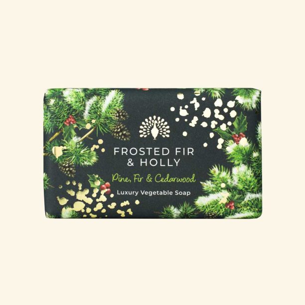 The English Soap Company Christmas Tidings Frosted Fir and Holly Soap
