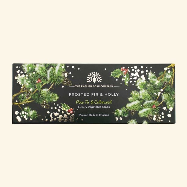 The English Soap Company Christmas Tidings Frosted Fir and Holly Triple Soap Gift Box