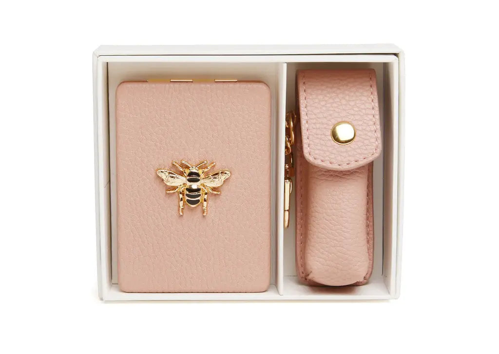 Alice Wheeler Oblong Compact Mirror & Liptick Holder Gift Set