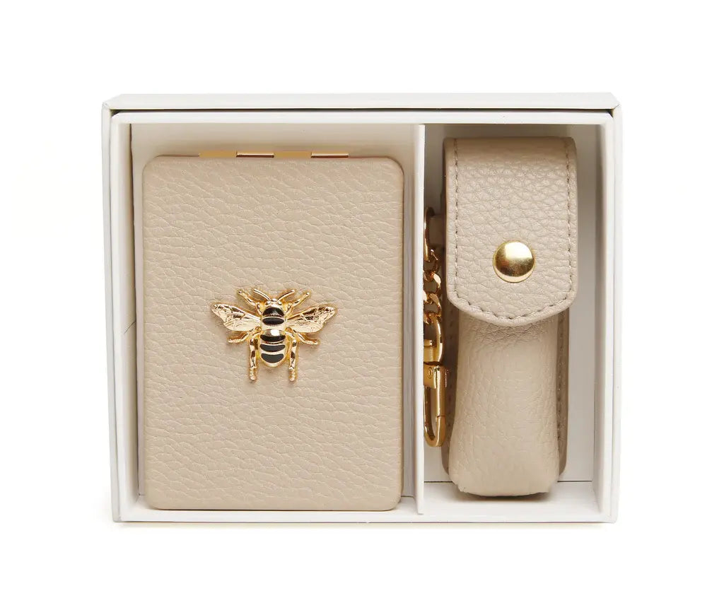 Alice Wheeler Oblong Compact Mirror & Liptick Holder Gift Set