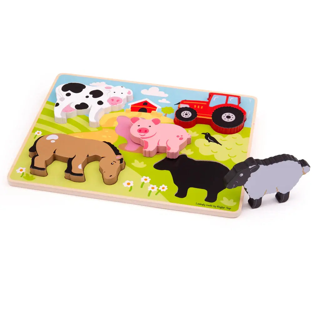 Bigjigs Chunky Lift Out Puzzle - Farm