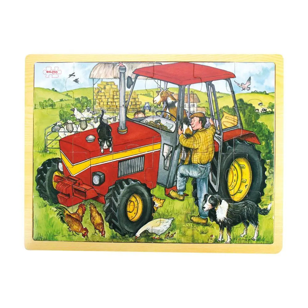 Bigjigs 24 Piece puzzle Tray - Tractor