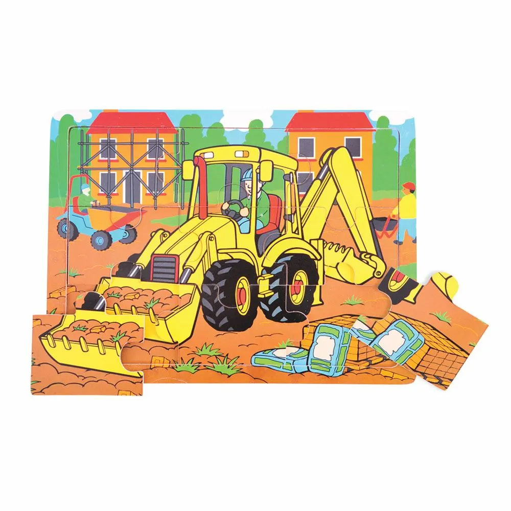 Bigjigs 9 Piece Tray Puzzle - Digger