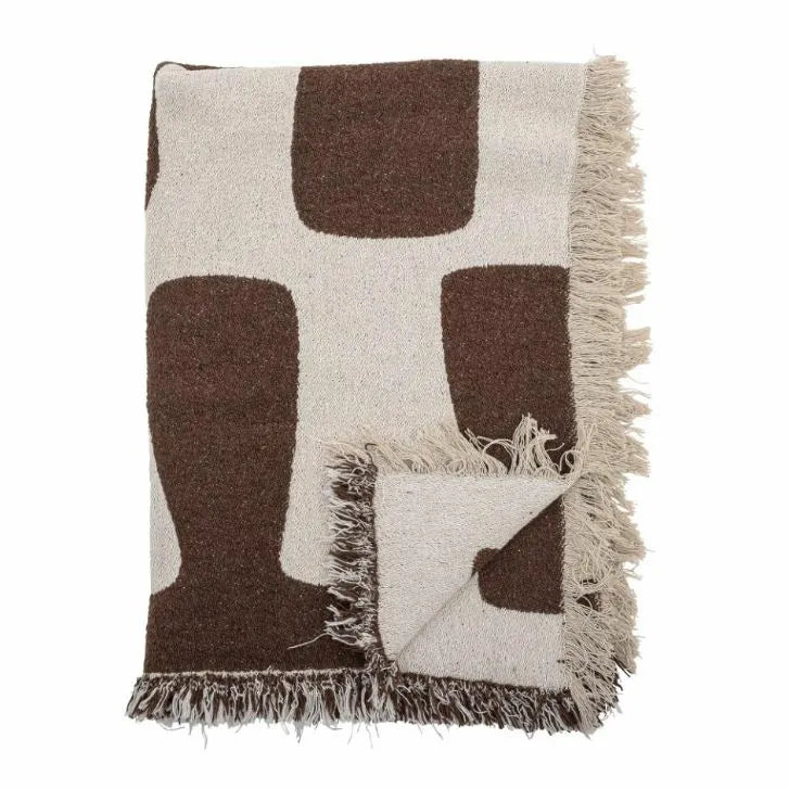 Bloomingville Bilston Recycled Cotton Throw Brown,