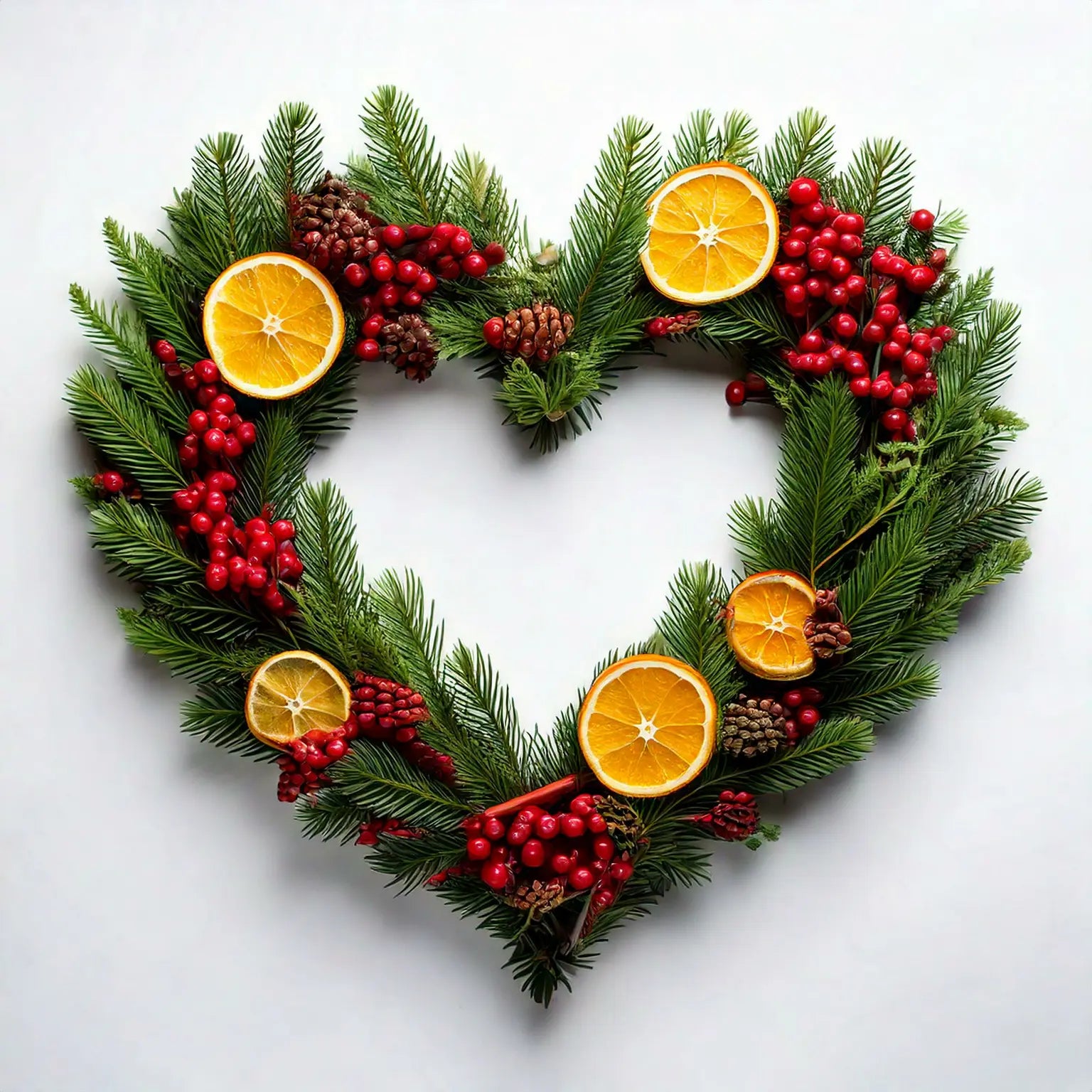 Home Made Wreath - Heart 12" Decorated