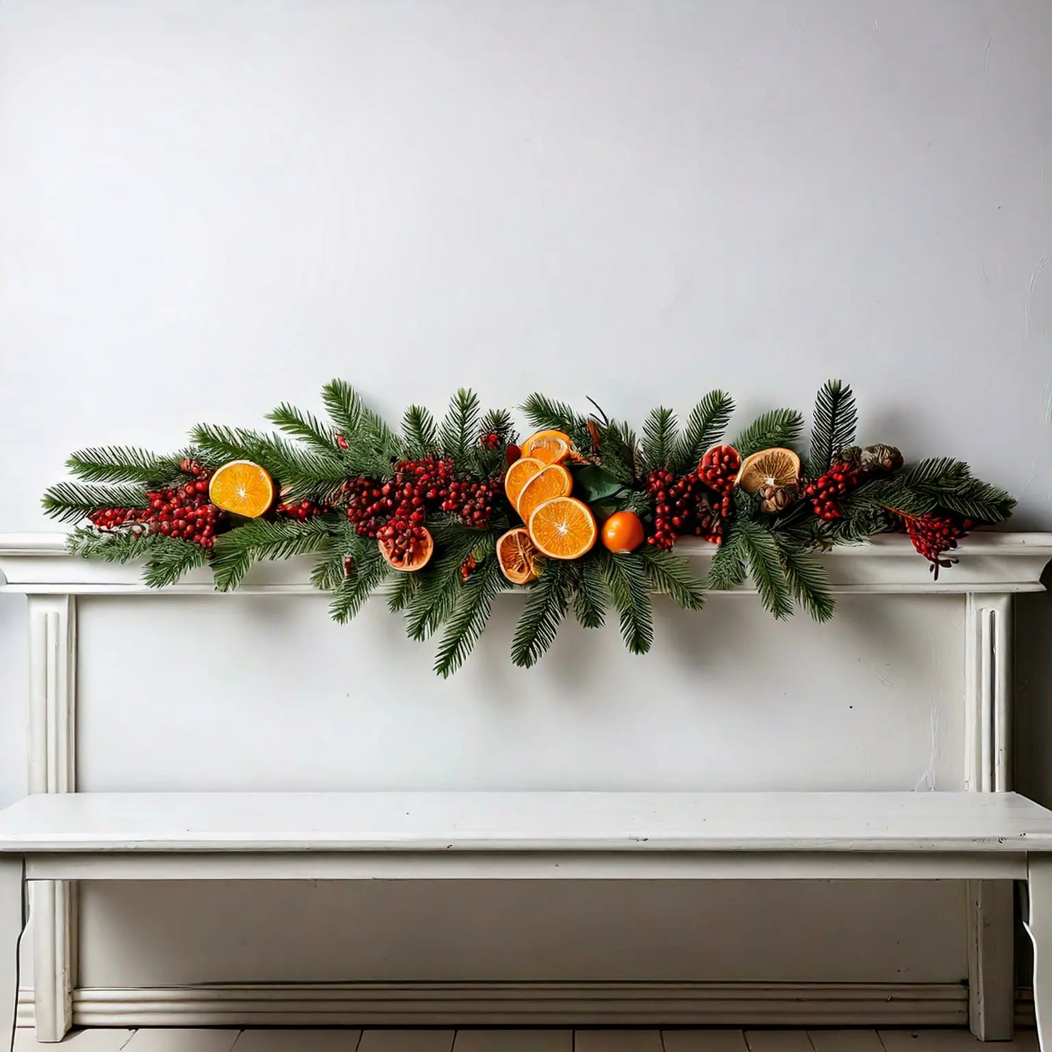 Home Made 3' Mantle Runner Decorated