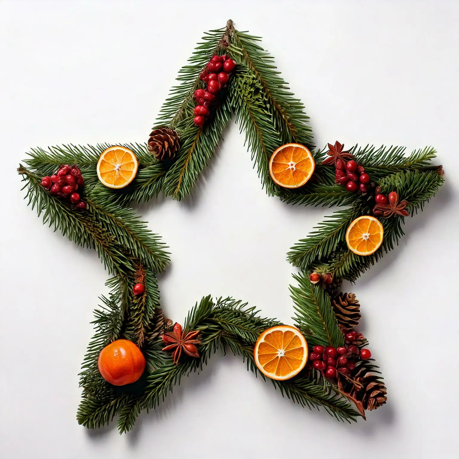 Home Made Wreath - Star Decorated