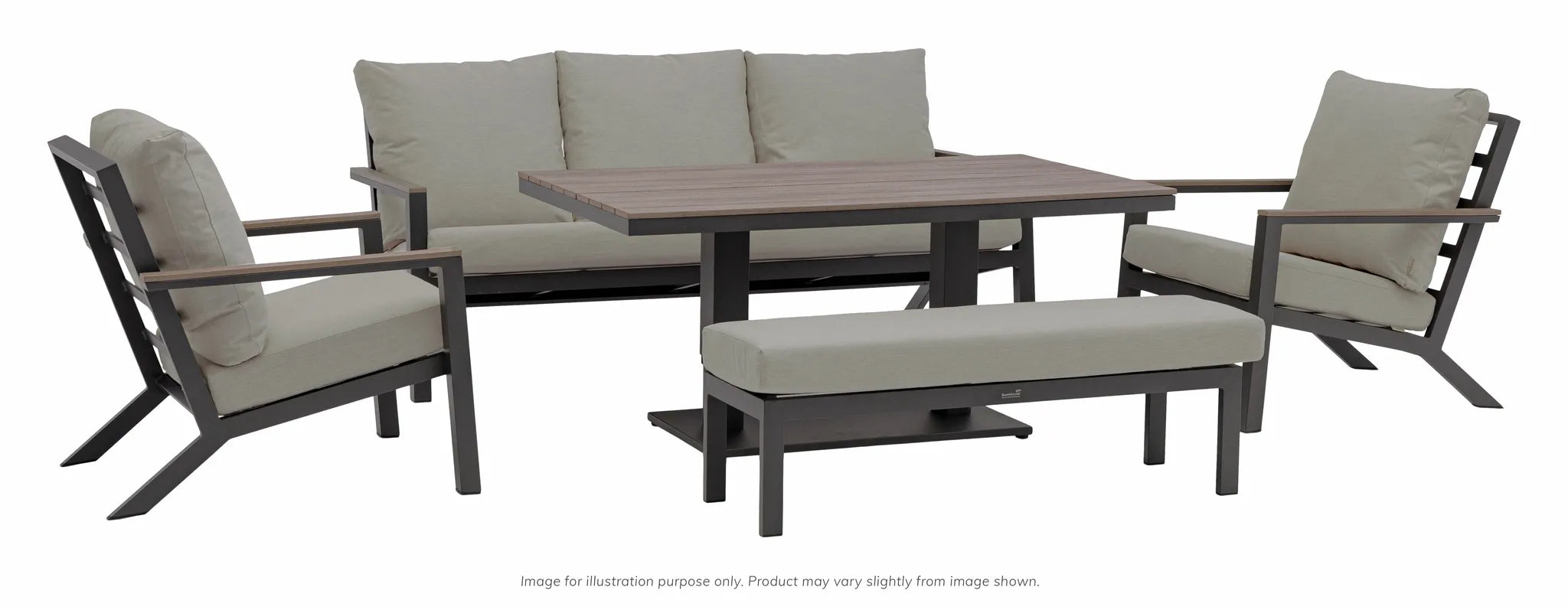 Bramblecrest Florence 3 Seat Sofa Rec. Table, 2 Chair & Bench