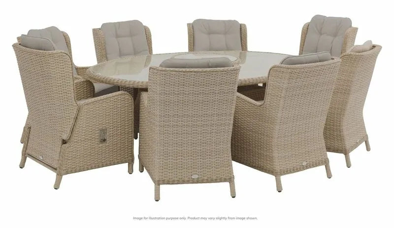 Bramblecrest Windsor Elliptical Table, 2 Recliners & 6 High Back Armchair Set