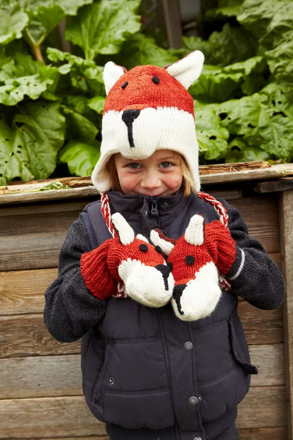 Pachamama Kids Animal Mittens Fox