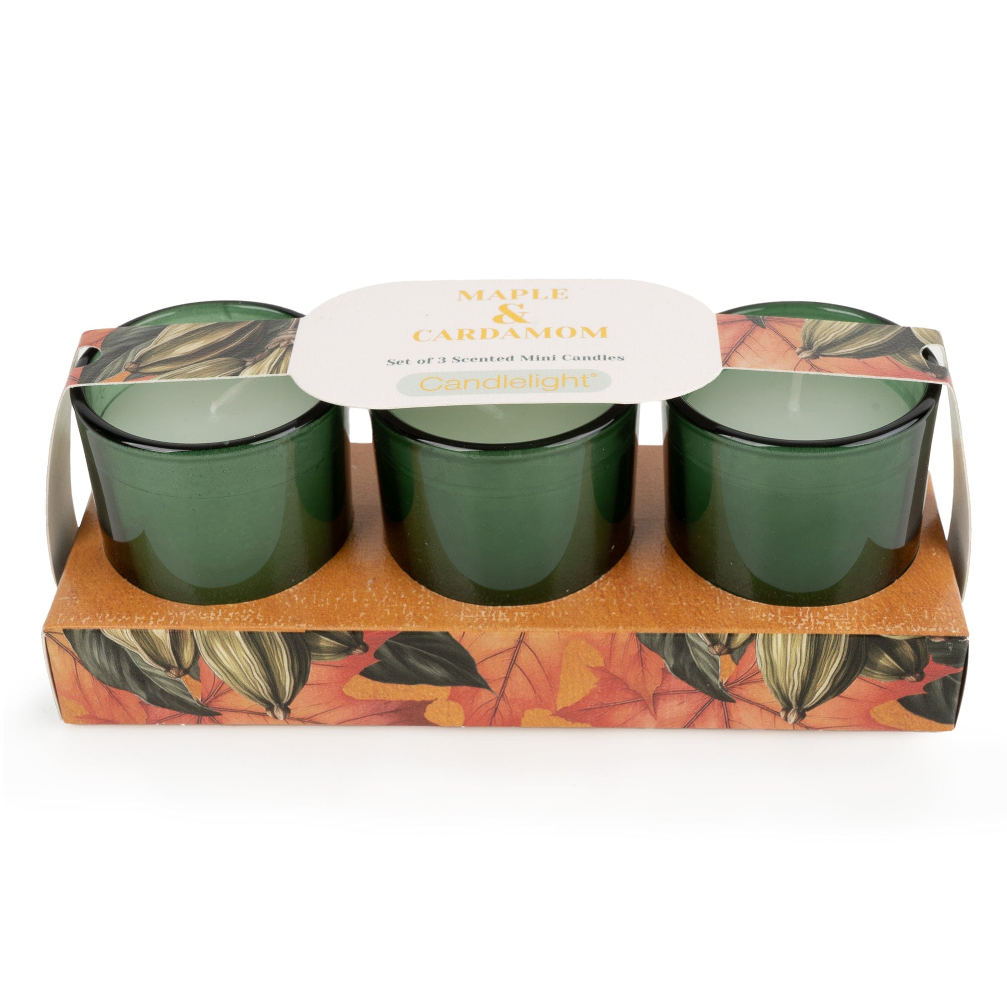 Candlelight Set of 3 Votive Candles - Maple and Cardamom