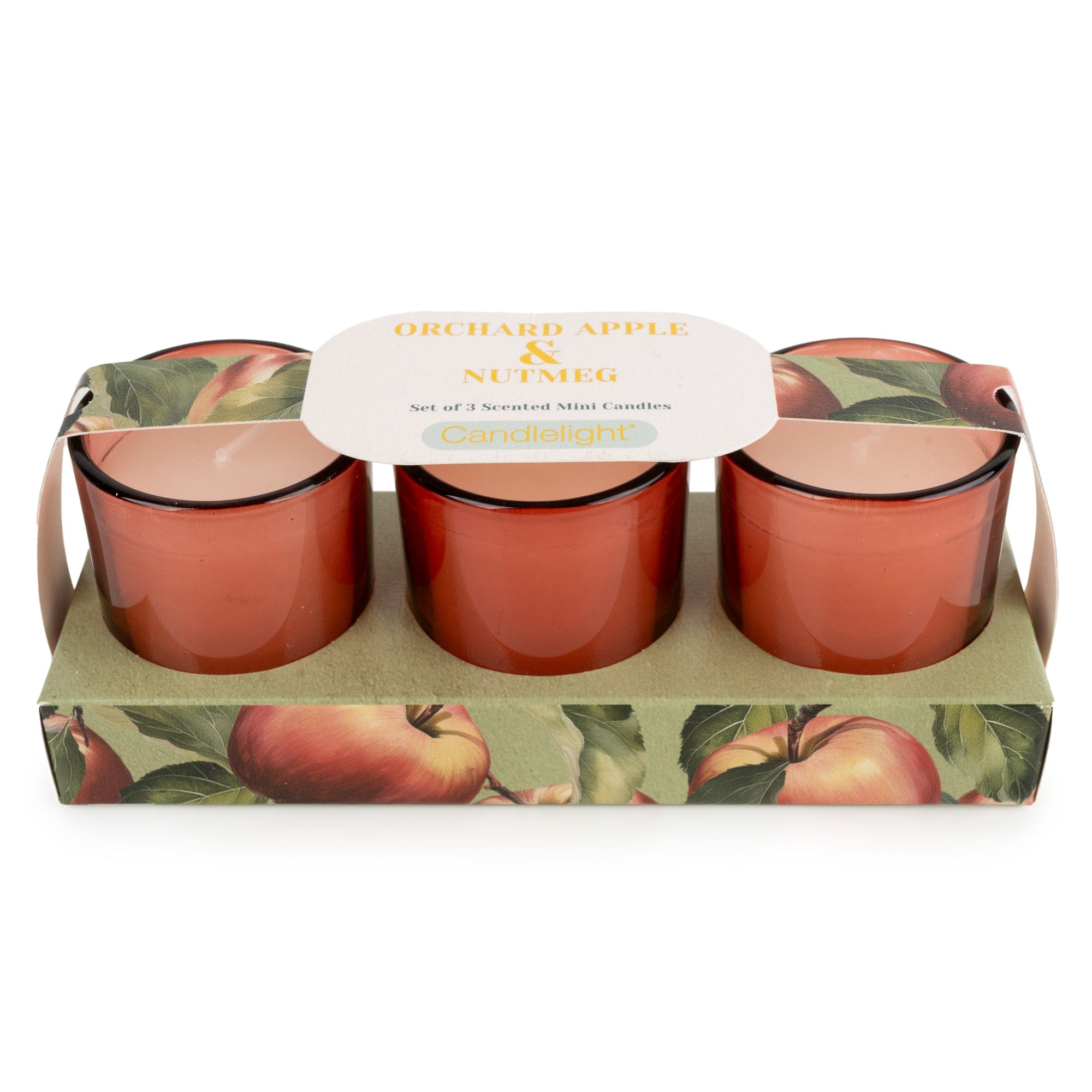 Candlelight Set of 3 Votive Candles - Orchard Apple & Nutmeg