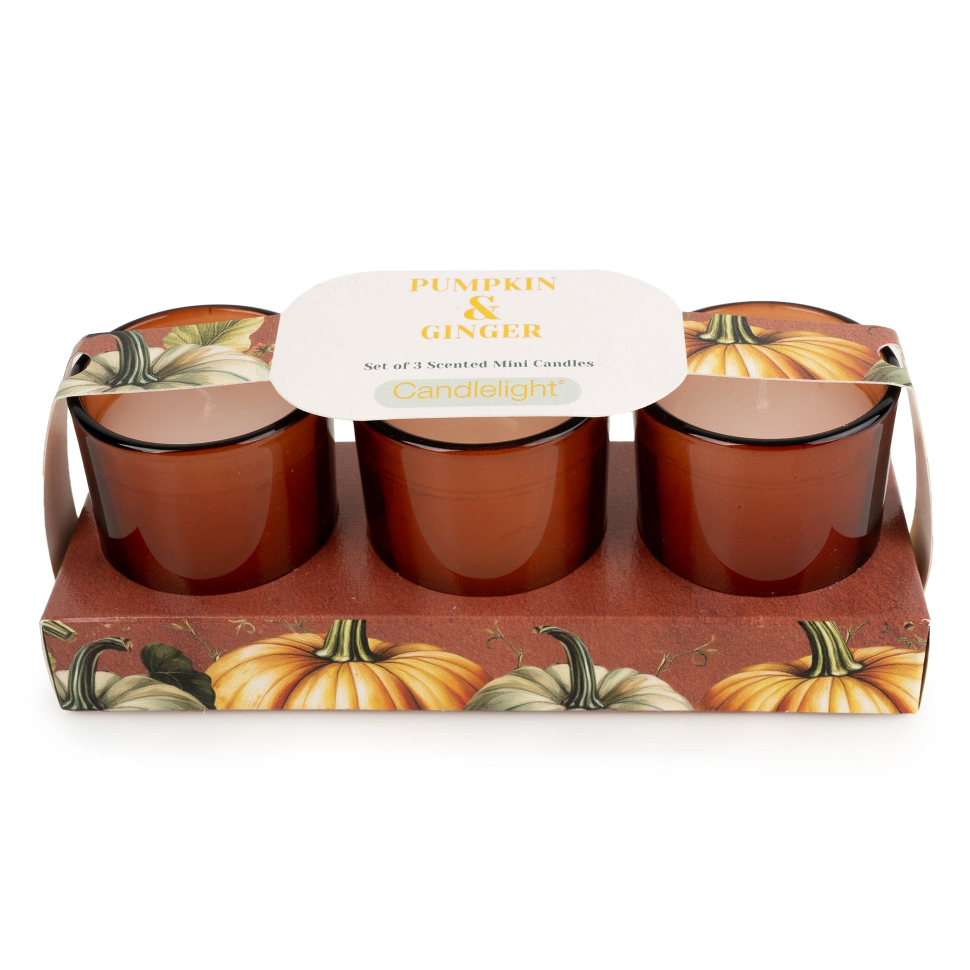 Candlelight Votive Candles Pumpkin & Ginger Set Of 3