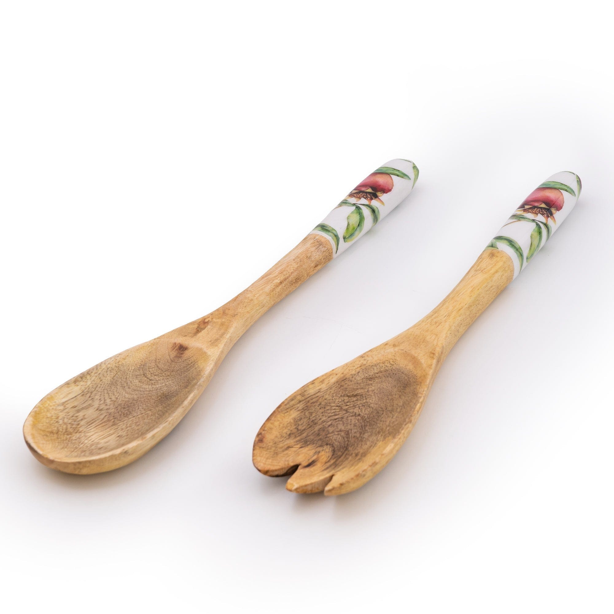 Candlelight Handcrafted Pomegranate Set of 2 Wooden Fork and Spoon