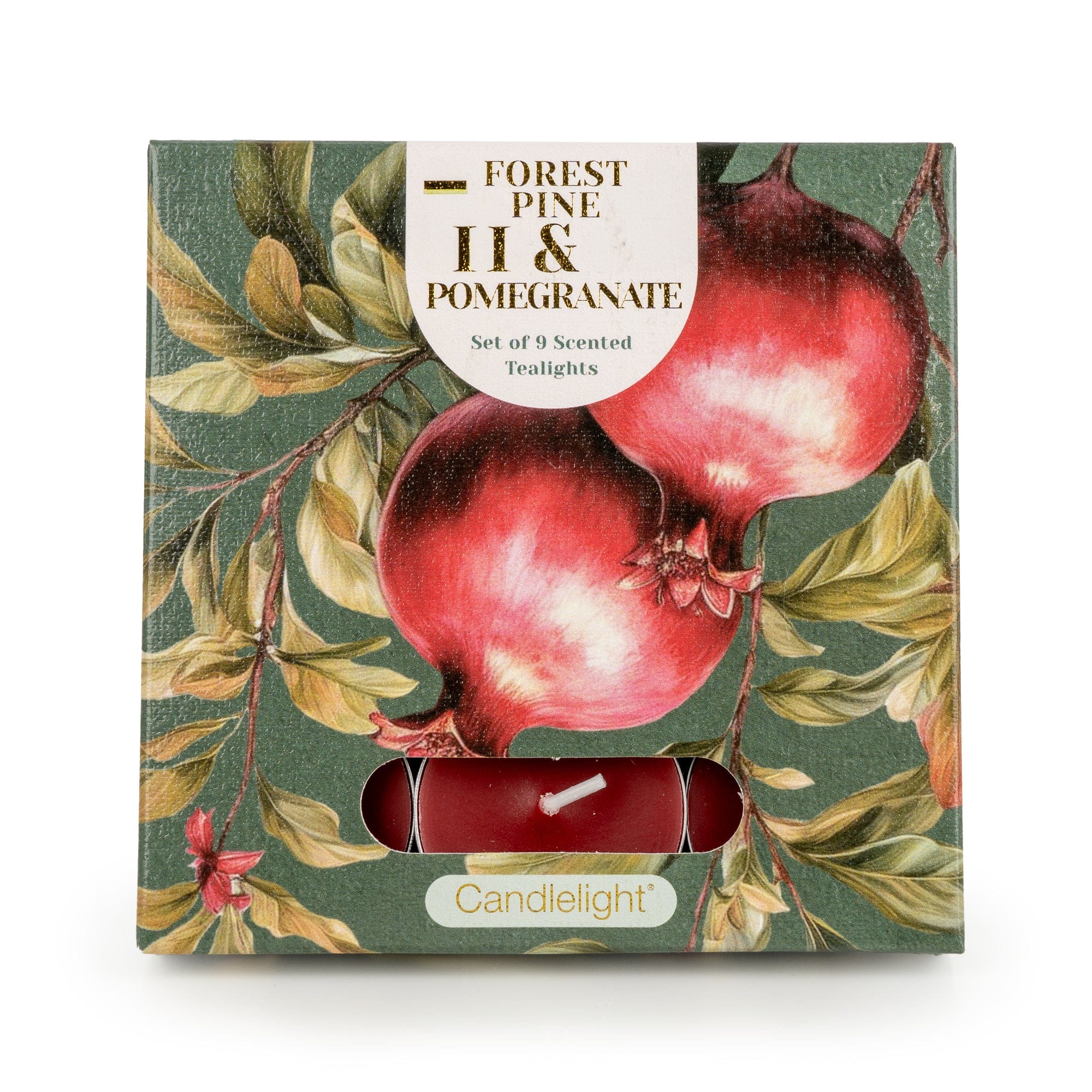 Candlelight Tealights Forest Pine & Pomegranate Set Of 9