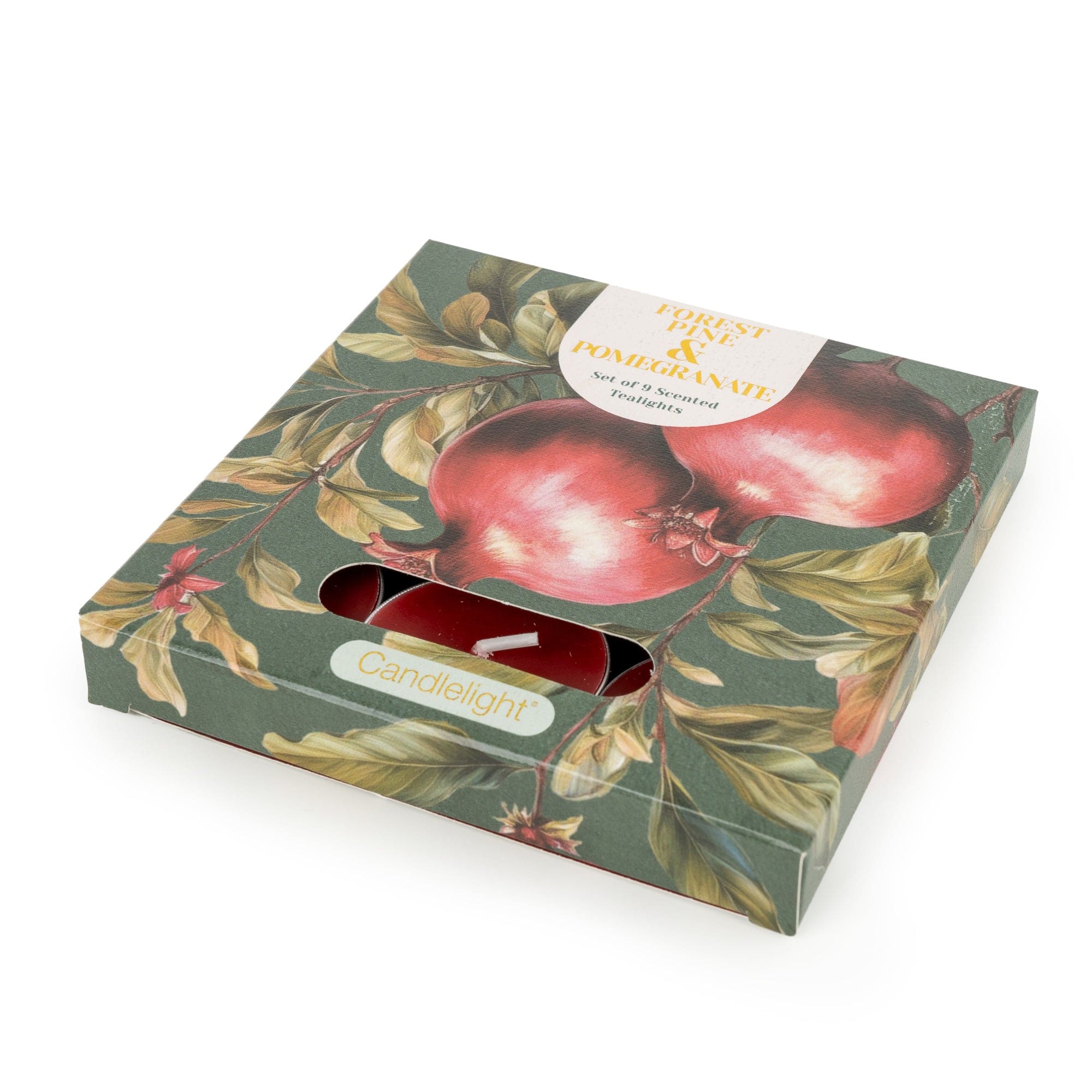 Candlelight Tealights Forest Pine & Pomegranate Set Of 9
