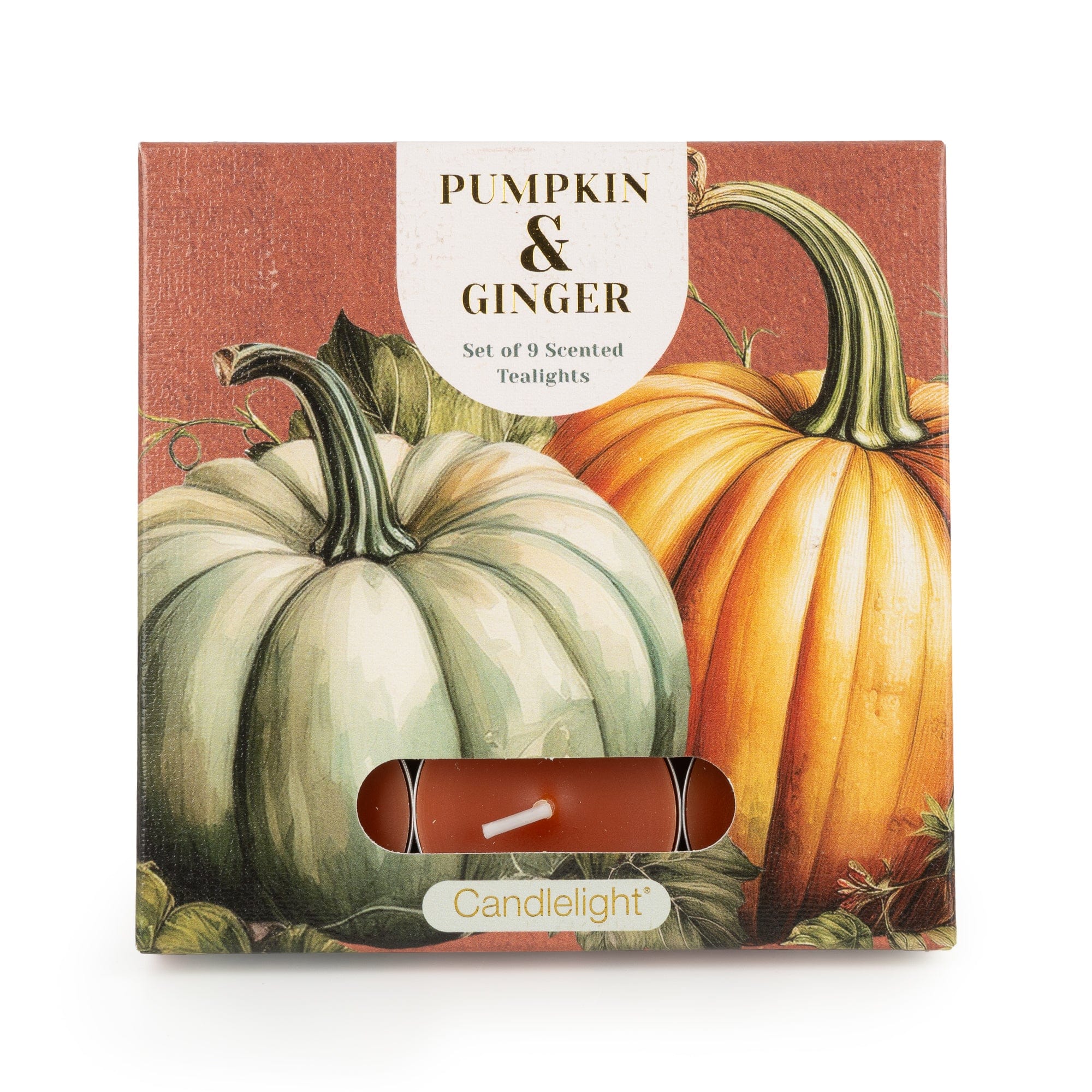 Candlelight Tealights Pumpkin & Ginger Set Of 9