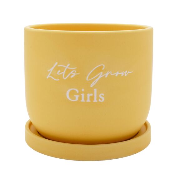 Country Living Ceramic Plant Pot - "Lets Grow Girls"