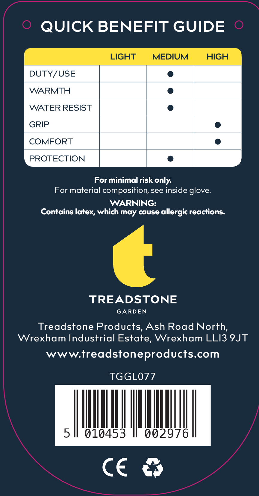 Treadstone Cosy Garden Gloves Mens Large