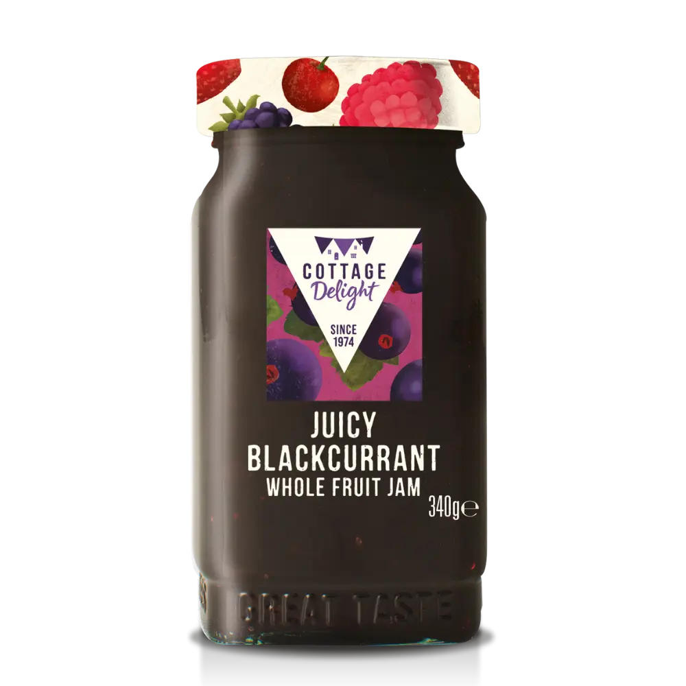 Cottage Delight 340g Juicy Blackcurrant Whole Fruit Jam 2024