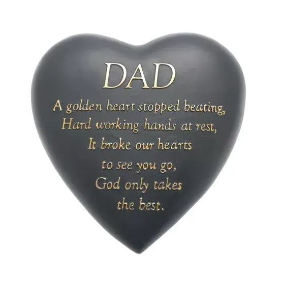 Dark Grey Heart Memorial Dad