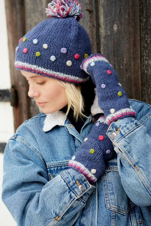 Pachamama Montpellier Bobble Beanie Denim