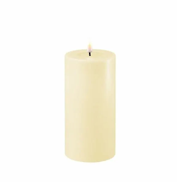 Deluxe Homeart Cream LED Candle 7.5x12.5